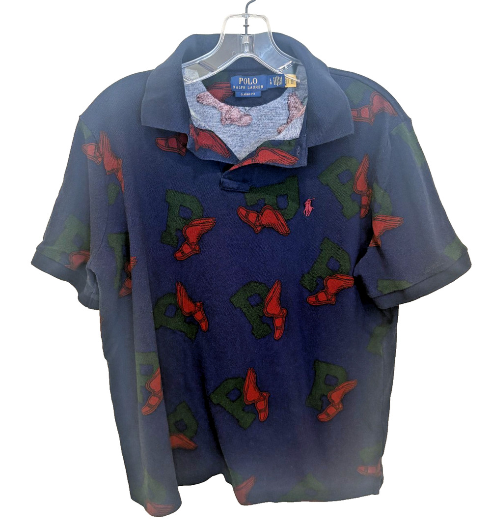 Polo Ralph Lauren Men’s L P-Wing Navy Mesh 100% Cotton Polo Shirt Classic Fit